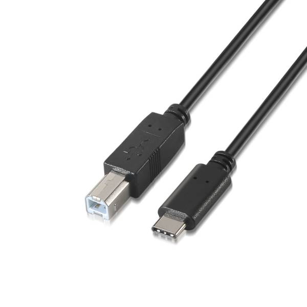 Cable Aisens Usb2.0 3a Tipo C/m-b/m 1m