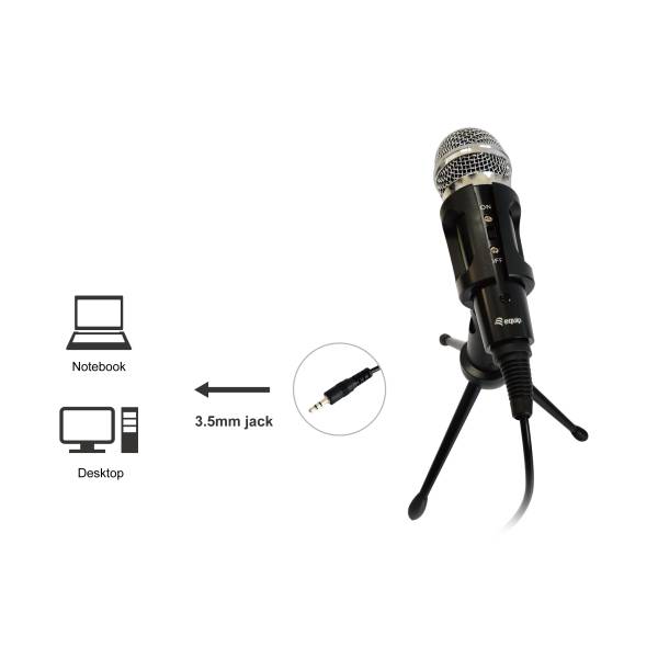 Micrófono Sobremesa Equip Life 3.5mm Negro