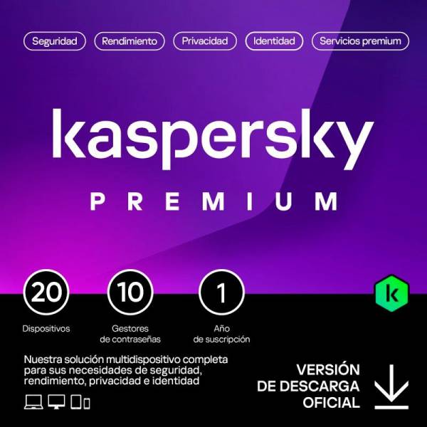 Antivirus Kaspersky Premium 1year 20l Pc/mac/android/ios L.electronica