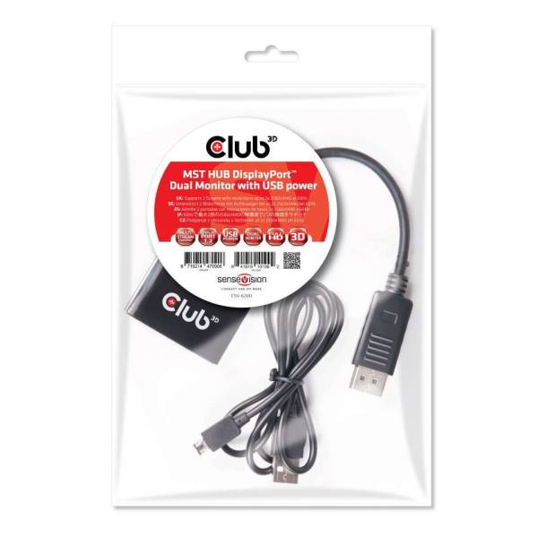 Hub Mst Club 3d Displayport 1.2 Dual Negro
