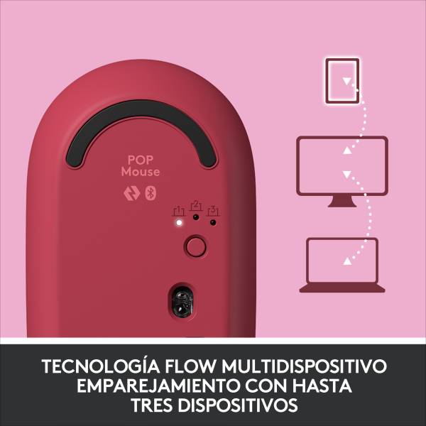Ratón Logitech Pop Rf Bt Emoji Rosa