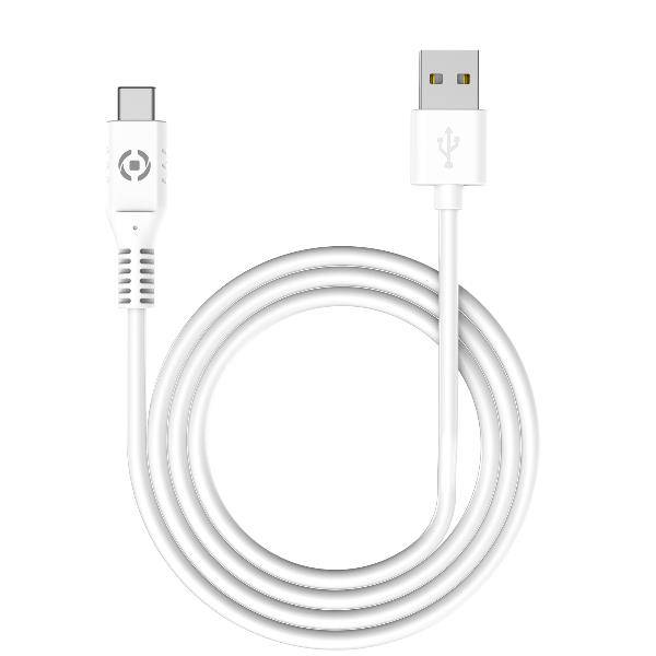 Cable Celly Usb-a A Usb-c 1m Blanco
