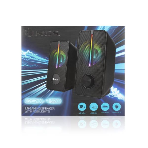 Altavoces Gaming Ngs Rgb 12w 3.5mm Negros