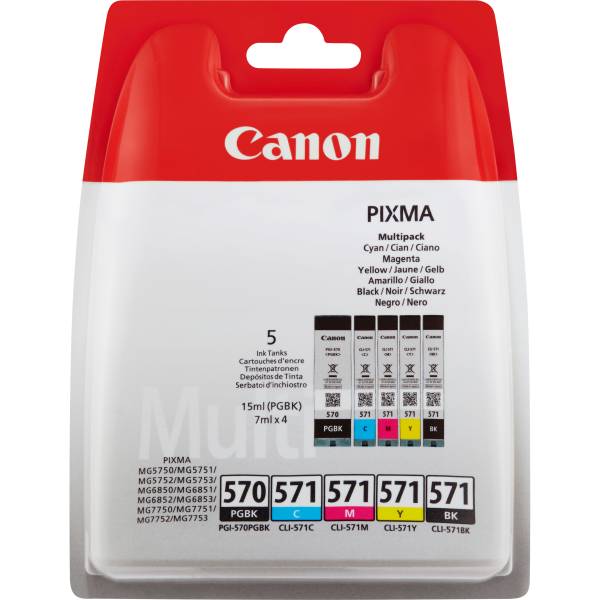 Tinta Canon Pg-570/cl-571 Pack Negro/color