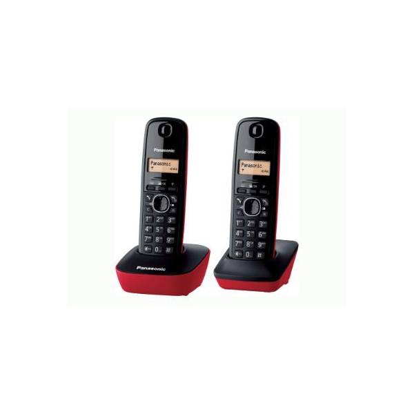 Panasonic Kx-tg1612 Teléfono Inalámbrico Duo Negro/rojo