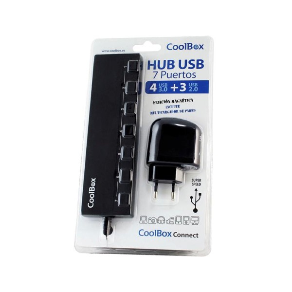 Hub Usb Coolbox 7 Puertos - 4 Usb 3.0 + 3 Usb 2.0